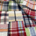 Pottery Barn Kids Madras Plaid Quilt Red Blue Twin Classic Patchwork. Fixed Price $50.00.