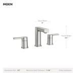 Moen Rinza 84629SRN Two-handle Bathroom Faucet Spot Resist Brushed Nickel. Fixed Price $109.95.