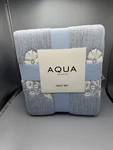 Aqua Bedding Floral Scalloped Reversible Twin Quilt & Sham Set Powder Blue. Fixed Price $29.99.