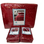 Martha Stewart Diamond Plush Quilt King Bedspread & 2 Standard Shams Red New. Fixed Price $169.99.