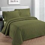 Fancy Collection Luxury Bedspread Coverlet Embossed Solid Olive Green. Fixed Price $37.65.