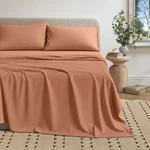 Ultra-soft Cotton Heathered Melange Jersey Knit Sheet Set Great Bay Home. Fixed Price $48.99.