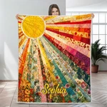Personalized Sunshine Quilt Blanket Boho Sunburst Floral Gift For Her Womens. Fixed Price $44.23.