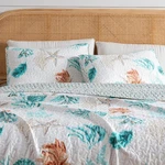 Reversible Coral Quilt Set - Key West Collection. Fixed Price $70.99.