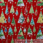 Boneful Fabric Fq Cotton Quilt Red Green Gold Metallic Xmas Tree Star Swirl Blue. Fixed Price $7.79.