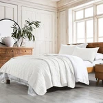 Horimote Home 100% Cotton Quilt Set Size, White King, Cream. Fixed Price $124.99.