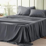 Bedsure Deep Pocket 4 Pieces Hotel Luxury Queen Cooling Grey Sheets Set Gray. Fixed Price $39.99.