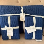 Pottery Barn 3 Pc Set Pick-stitch Queen Quilt & 2 Standard Shams Capri Blue. Fixed Price $179.99.