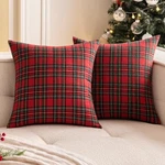 Woaboy Christmas Set Of Scottish Tartan Throw 18" X (pack 2), Red. Fixed Price $27.99.