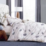 Open Box Item: Elegant Leaves Print 100% Cotton Bedding Set: 3PC Duvet Cover. Fixed Price $44.98.