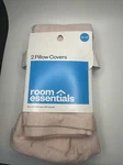 2PK Reversible Woven Cotton/polyester Square Throw Pillow Covers Room Essentials. Fixed Price $8.99.