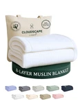 Muslin Blanket Queen X92 100% Cotton Breathable Heavyweight White Cloudscape. Fixed Price $129.99.