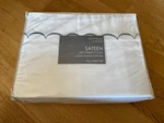 Melange Home Full 600 Tc 100% Cotton Sateen Scallop Embroidered Sheet Set. Fixed Price $57.00.