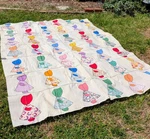 Vintage Sunbonnet Sue Quilt Top Cotton Hand Embroidered Machine Pieced 72 X 84. Fixed Price $55.00.