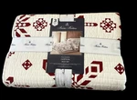 Brooks Brothers Size Full /queen Red Snowflakes 100% Cotton Quilt Set New. Fixed Price $129.99.