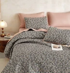 Cottagecore Floral Quilt Set Queen Full 3PC Black Vintage Shabby Chic Bedding. Fixed Price $50.00.