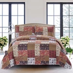 Red Riches King Quilt Set 3-PIECE Patchwork Bedspread With 2 Shams Autumn. Fixed Price $88.99.