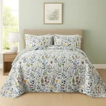 Quilt King Size 3 Piece, Garden Style Floral Printed Bedding Coverlet Set.... Fixed Price $44.99.