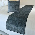 Decorative Gray Suede Queen Bed Runner, Victorian & Bead Embroidery - Beatrice. Fixed Price $139.09.