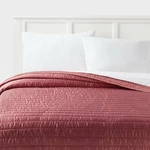 Twin/ Xlsatin Quilt Rose Pink - Room Essentials: Midweight Sateen Coverlet,. Fixed Price $14.97.