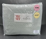 Ann Gish X The Met Great Hall Aqua King 4 Pc Coverlet Set W/3 Shams New $525. Fixed Price $224.99.