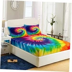 Tie Dye Fitted Size, Superior Colorful Rainbow Bed Full SHEET833. Fixed Price $62.38.