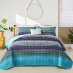 Wongs Bedding Boho Queen Quilt Set, Blue Purple Bohemian. Fixed Price $40.39.