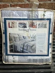 Hampton Home Valley Stream Patchwork Cotton Embroidered Quilt King 104" X 86". Fixed Price $189.95.