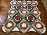 Vintage Full Queen Quilt Large Sunburst Galaxy Swirl Diamond Infinity 80 X99. Fixed Price $125.00.