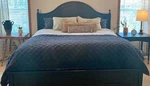 Pottery Barn Charcoal Velvet Lattice Quilted Cotton Coverlet King 108 X 92IN. Fixed Price $289.00.