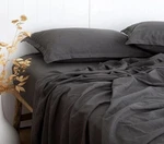 Pandatex Charcoal Grey Linen-textured 55% Bamboo 45% Cotton Sheets Set Twin Xl. Fixed Price $30.00.