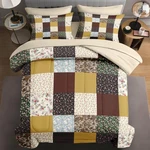 7 Pcs Queen Size Comforter Set With 2 Pillowcases & Shams, Vintage Boho Flo.... Fixed Price $72.00.