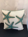 Coastal Collections Starfish Throw Pillow 16X16 Teal Beaded Beach. Fixed Price $44.99.