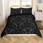 Adults Black Damask Bedding Set Antique Victorian Baroque Duvet Cover King Go.... Fixed Price $50.28.