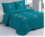 Smiling Home 3 Pieces Embroidery Quilt Set With Color Gold Turquoise White And. Fixed Price $60.00.