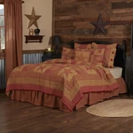Primitive Queen Quilt Red Patchwork Ninepatch Star Bedroom Decor Vhc Brands. Fixed Price $169.95.
