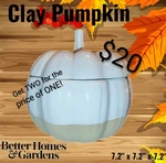 Better Homes & Gardens White Clay Pumpkin Stoneware Set Of Two!. Fixed Price $20.00.