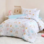 Toddler Comforter Set Kids 4 Pcs Bag Bedspread Quilt Rainbow Sky. Fixed Price $38.44.