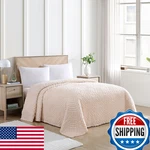 Beatrice Home Fashions Wedding Ring Chenille Bedspread King Blush. Fixed Price $120.58.