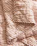 New Quince European Linen Stripe Quilt- King Cal Terracotta White $180. Fixed Price $96.00.