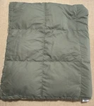 Wamsutta Down Puffer Throw Blanket Green Tan Reversible Packable Quilted Camping. Fixed Price $49.99.