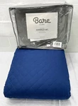 Queen / Full Dark Blue Diamond Stitch Quilted Coverlet W Shams Set Bare Home. Fixed Price $36.47.