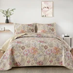 Wongs Bedding Floral Quilt Set Size, Khaki Botanical King,. Fixed Price $47.44.