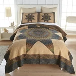 Donna Sharp Forest Star Rustic Patchwork Country Cottage King 3 Pc Quilt Set. Fixed Price $510.00.