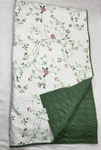 Martha Stewart Queen Quilt Blanket Budding Blossom Pink Green Cotton Reversible. Fixed Price $39.99.