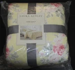 Laura Ashley Melany Floral Shabby Roses Pastel Yellow Ruffled King Quilt Nip. Fixed Price $119.99.