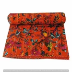 Queen Orange Bird Print Boho Summer Kantha Quilt Cotton Home Dorm D?cor Blanket. Fixed Price $68.99.