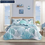 Tritard 3 Piece Quilt Sets Size - Reversible King, COASTAL1. Fixed Price $92.39.
