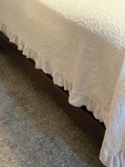 Piu Belle Cotton Bedspread Square Queen Ruffle White Paisley Quilted Matelasse. Fixed Price $64.90.
