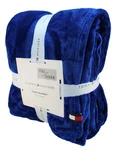 New Tommy Hilfiger Queen Size Navy Blue /th Badge Logo Classic Micromink Blanket. Fixed Price $69.99.
